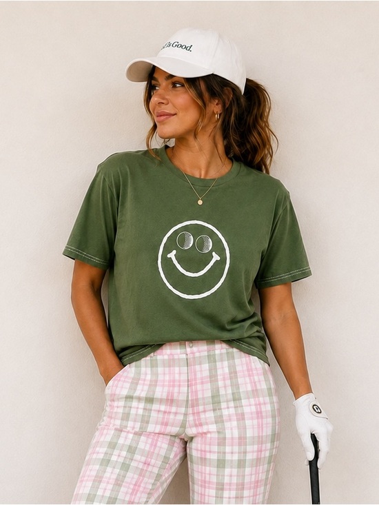Urban Outfitters Tops - URBAN OUTFITTERS Ripple Green Golf is Good T-Shirt with Smiley Face